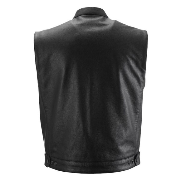 NWT Highway 21 Magnum Vest - Black Leather Motorcycle Jacket - Picture 2 of 4